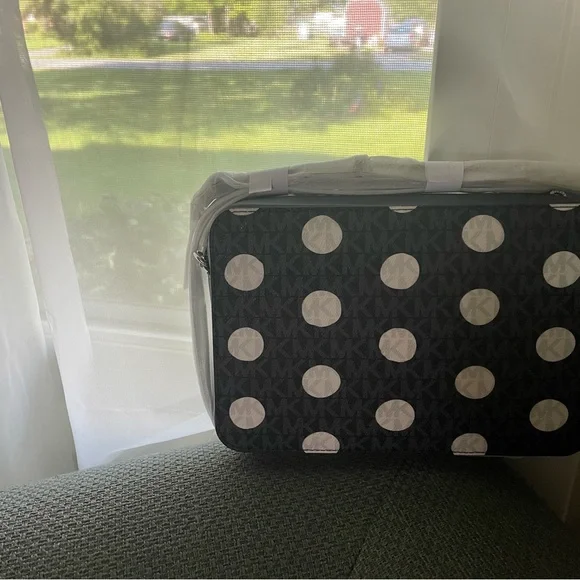 Michael Kors Blue and White Polka Dot Crossbody Bag - Picture 6 of 6